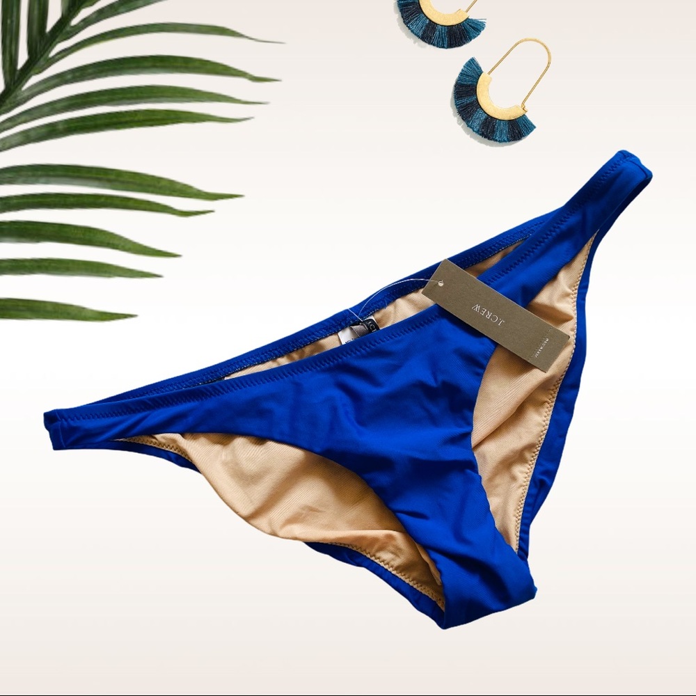 J. Crew low rise solid blue bikini bottom Medium